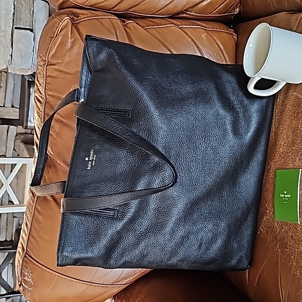 Kate Spade Black Leather Tote Bag